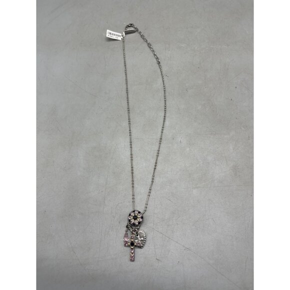 Mariana 24" necklace N-52021 cross pendent floral crystals handmade READ NEW - Picture 2 of 11